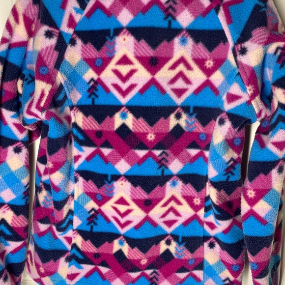 GIRLS COLUMBIA FLEEZE ZIP UP TOP LIKE NEW SIZE SMALL 7/8 PINK BLUE - Picture 5 of 7